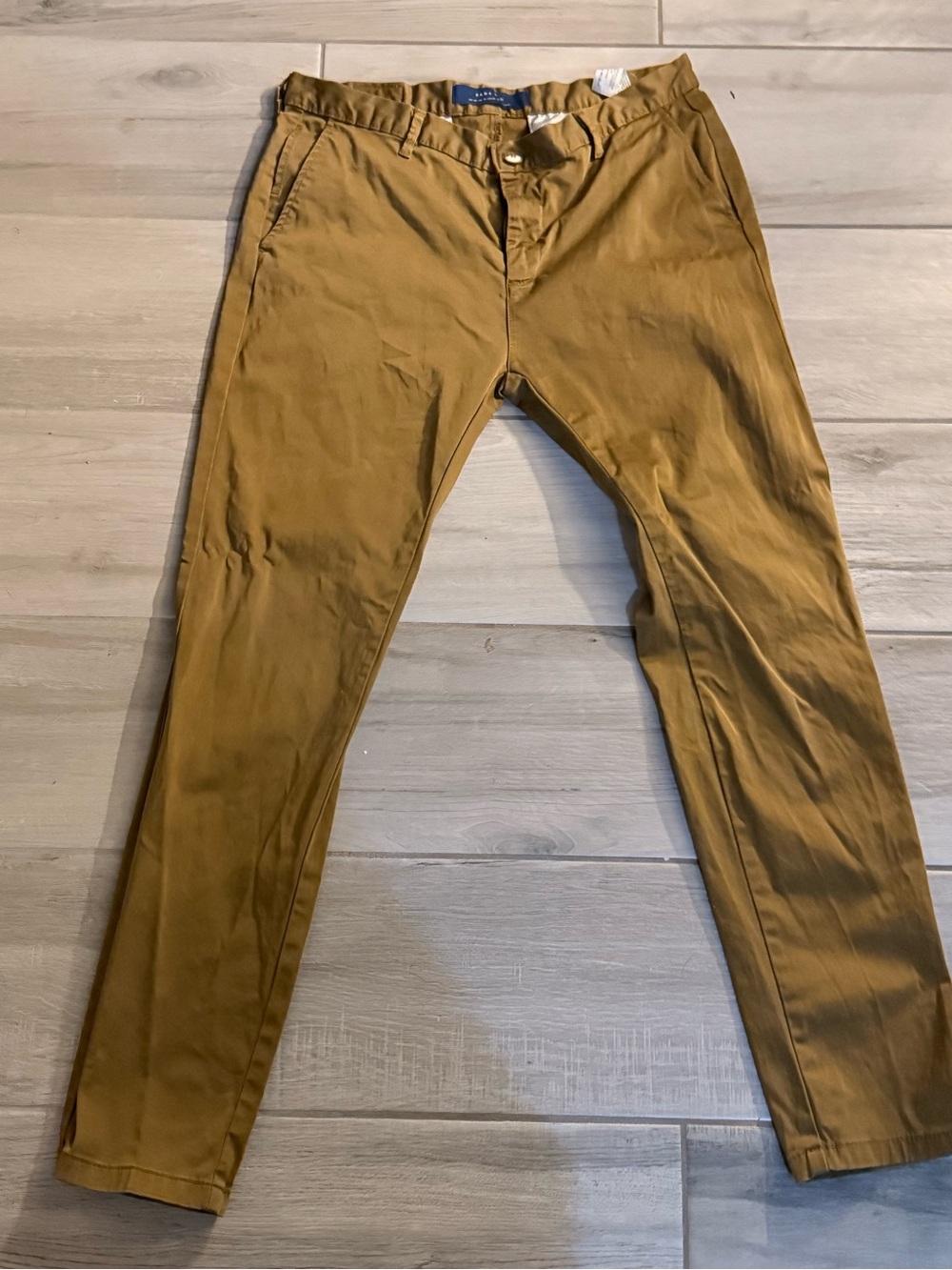 Zara Men's Slim Chinos - Mustard